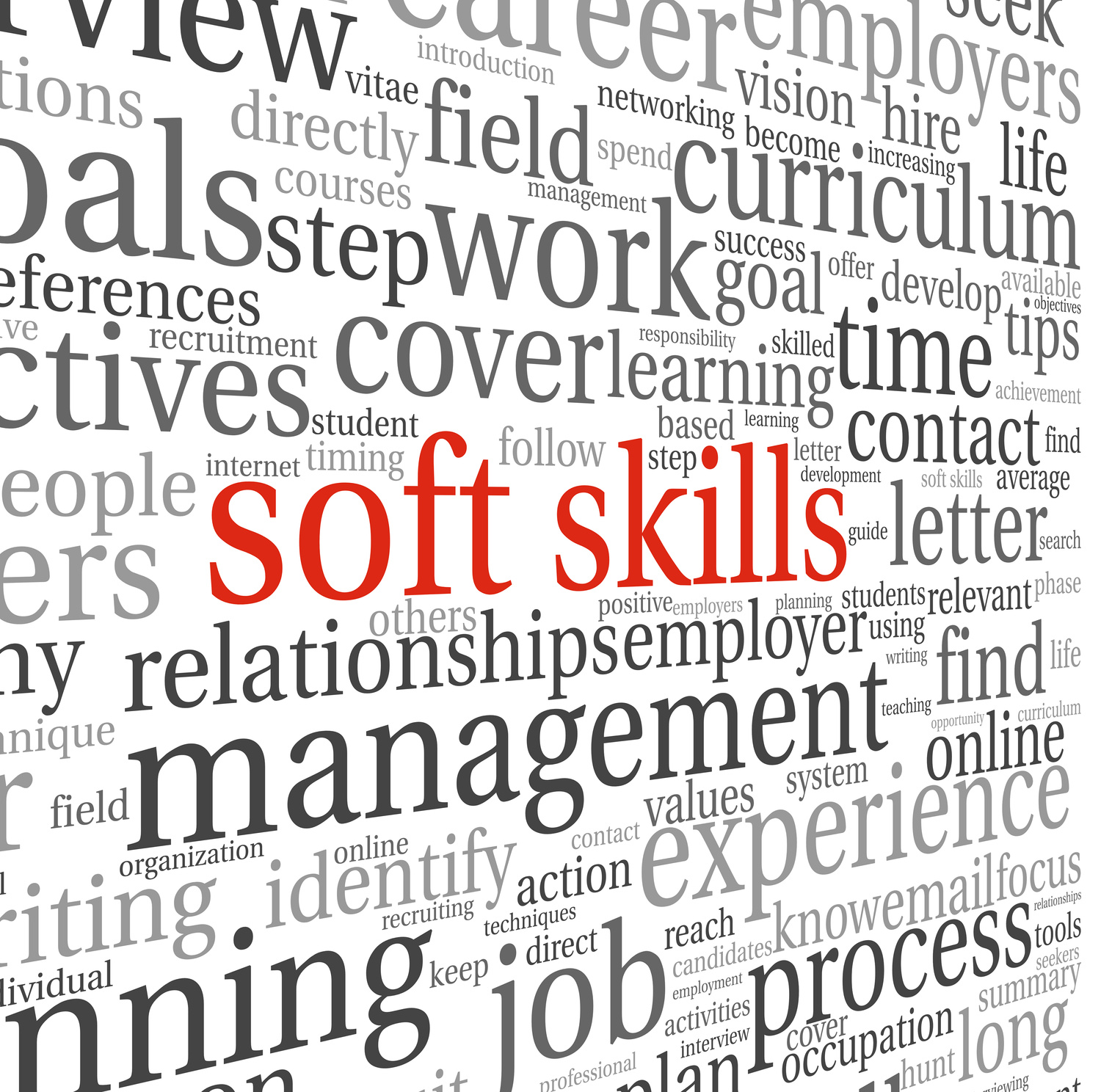 Soft skills concept on white